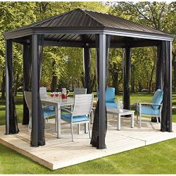 Aluminium Pavillon Überdachung Gazebo Komodo 12x18 // 363x546 cm (BxH) // Sommer-Pavillon und Gartenlaube mit Hard-Top Dach von Sojag