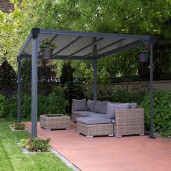 Aluminium Pavillon Überdachung Gazebo Milano 300 308x308 cm // Sommer-Pavillon und Garrtenpavillon mit 6mm Doppelstegplatten