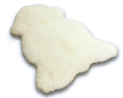 Zaloop Öko Lammfell Schaffell weiß 100-110 cm echtes Fell ökologisch gegerbt